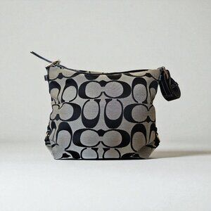 Coach F15067 Convertible Shoulder Crossbody Duffle Bag Signature Canvas Leather